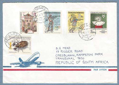 Czechoslovakia mixed use of single stamps