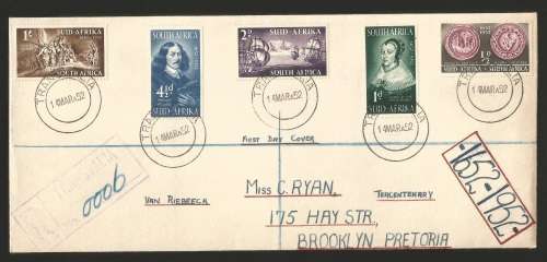 1952-Union of South Africa-Tercentenary of landing of Van Riebeeck.-FDC-Cover
