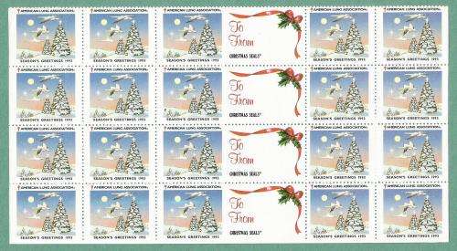 1993 WX318-MNH-USA-Christmas Seals/Stamps-Block