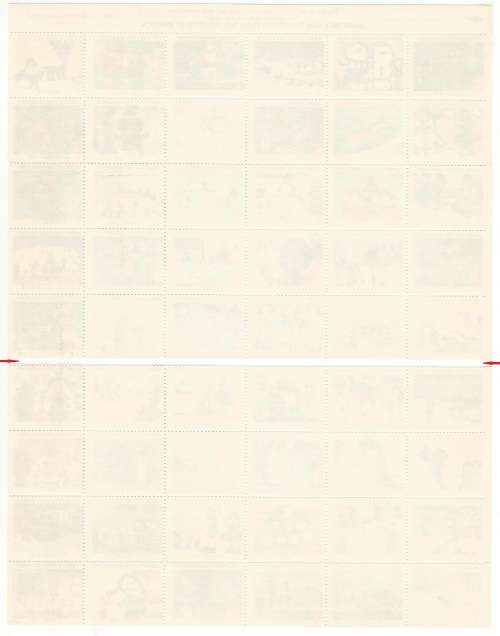 1978-MNH-USA-Christmas Seal Greeting-Stamps-Split Part Sheet-Variety shifted Perfs.