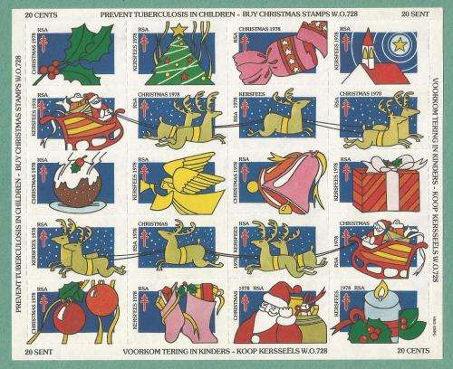 1978-RSA-MNH-Christmas Stamps-Split Perfs.