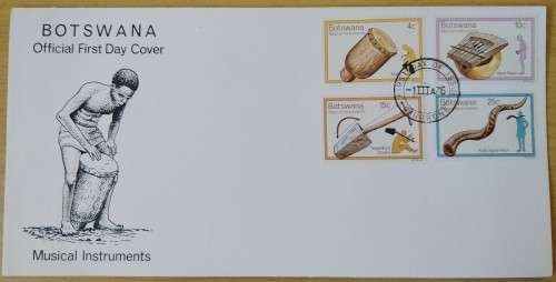 1976-Botswana-Musical Instruments-FDC-Cover