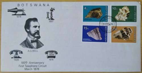 1976-Botswana-100th Anniversary First Telephone Circuit-FDC-Cover