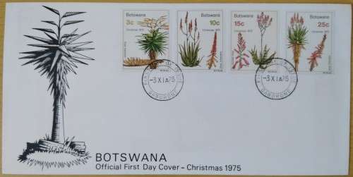 1975-Botswana-Christmas Aloes -FDC-Cover