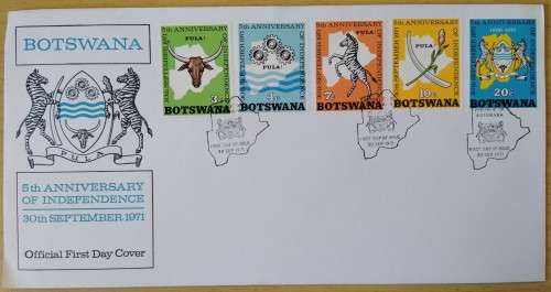 1971-Botswana-5th Anniversary of Independence -FDC-Cover