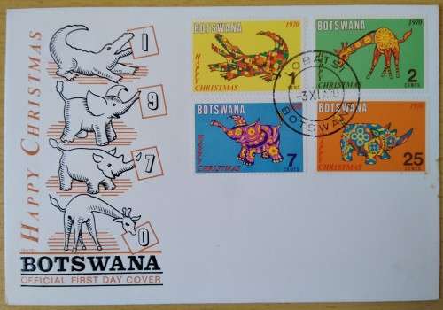 1970-Botswana-Happy Christmas -FDC-Cover
