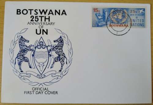 1970-Botswana-25th Anniversary of UN -FDC-Cover