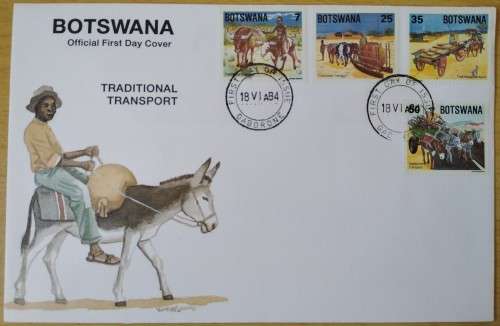 1984-Botswana-Traditional Transport-FDC-Cover.