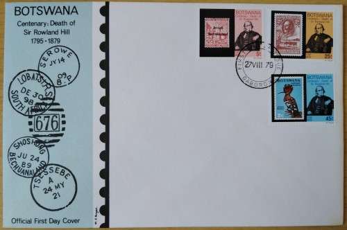 1979-Botswana-Centenary: Death of Sir Rowland Hill 1795-1879-FDC-Cover.