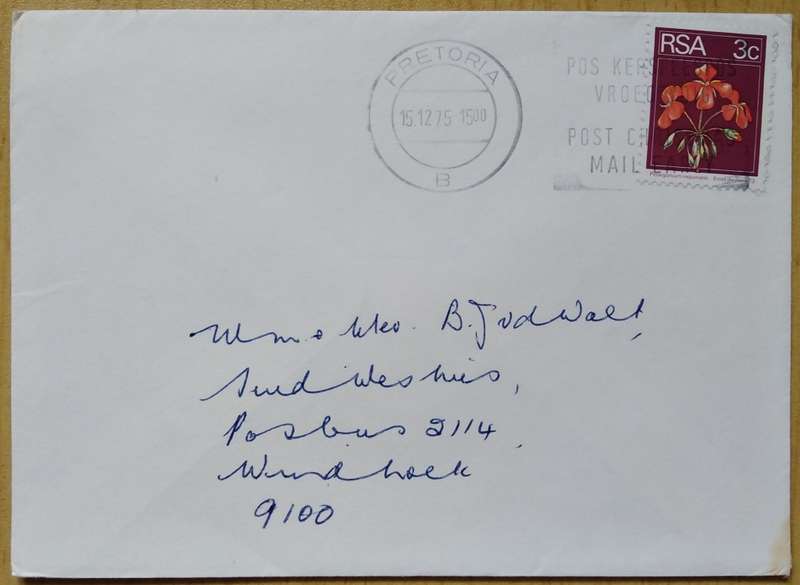 RSA-Domestic Mail-Cancel Pretoria 1975.