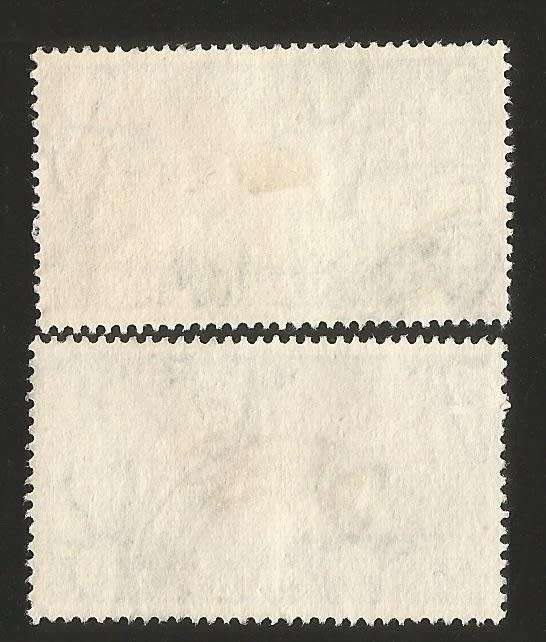 1952 Union of South Africa-SACC137a/138a-Varieties-Full Moon and Line Through Sails-Used.