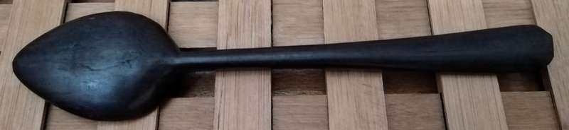 Hand Crafted Spoon. probably African Black wood. 14cm long