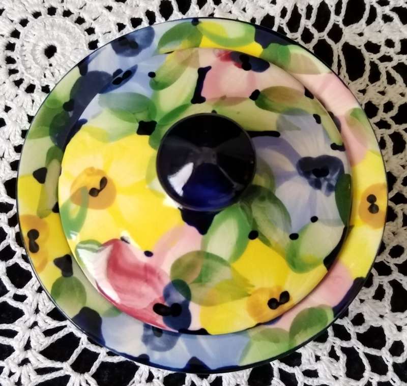 Colourful Sugar Bowl - No Name - Flower design