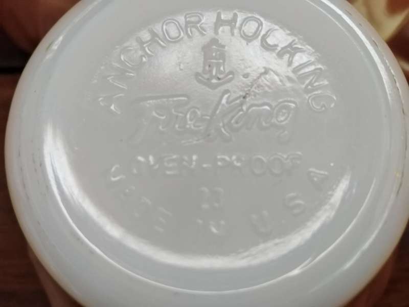 Fire-King Glass 1950s Vintage Anchor Hocking Peach Lusterware 3 x Teacups