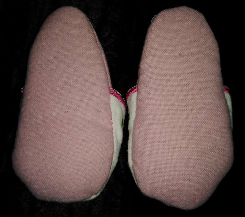 Embroidered slippers for a baby