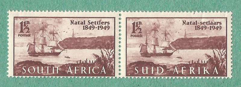 1949-MNH-Union of South Africa-Centenary of Arrival of British Settlers in Natal. Cloud formations