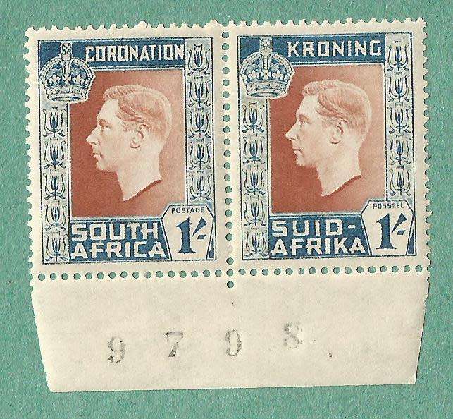 1937-MM-Union of South Africa-Coronation of King George VI. Black sheet number