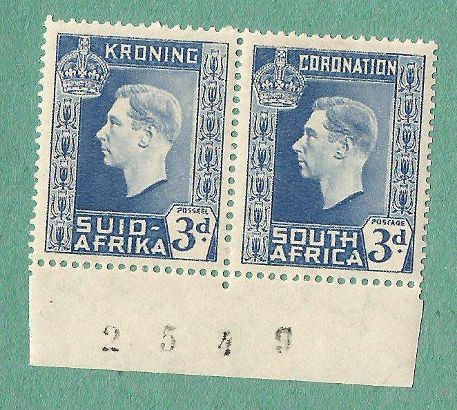 1937-MM-Union of South Africa-Coronation of King George VI. With Sheet Number in Black