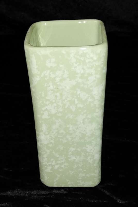 Square Mottle Green Vase 16cm high