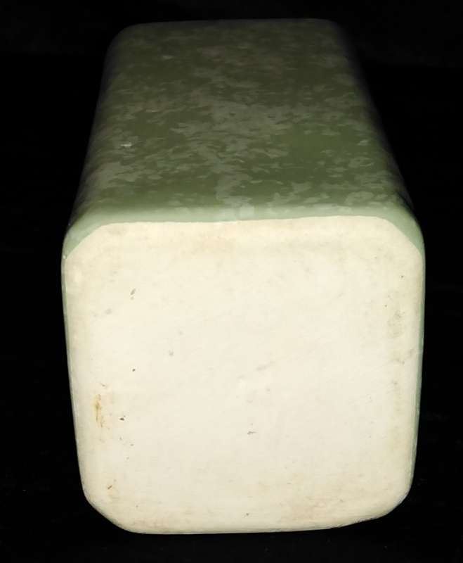 Square Mottle Green Vase 16cm high