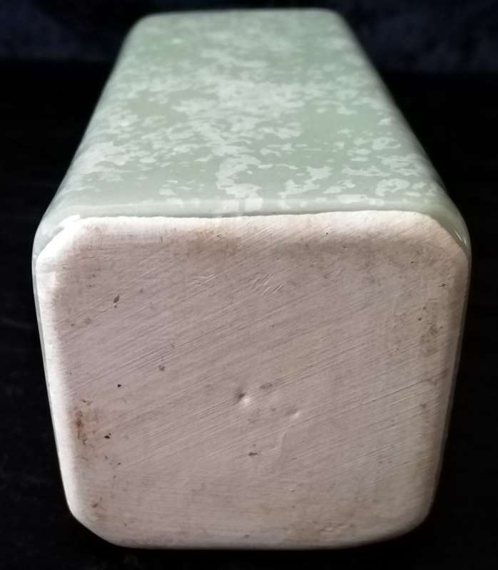 Square Mottle Green Vase 16cm high