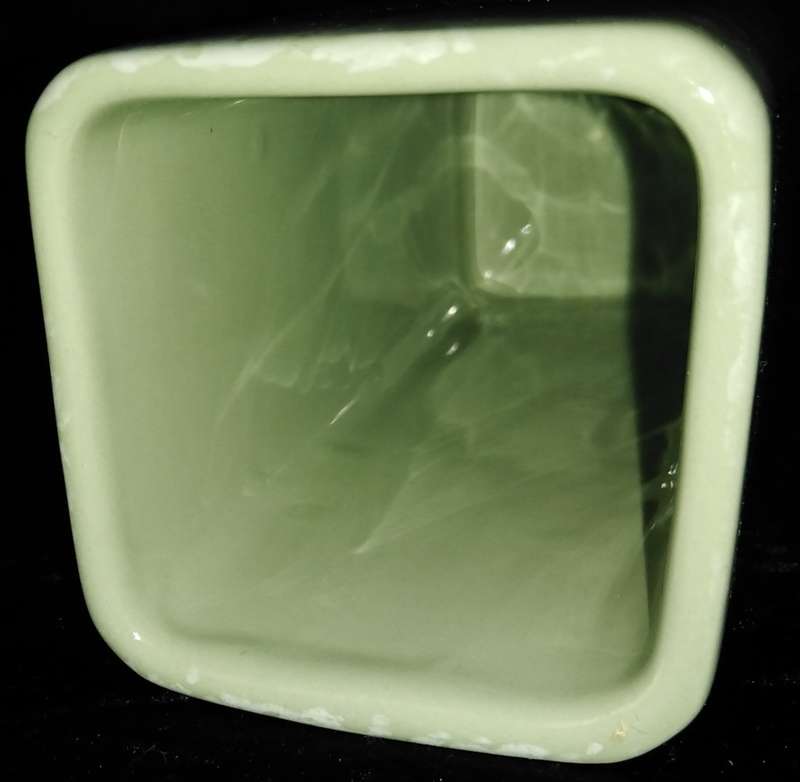 Square Mottle Green Vase 16cm high