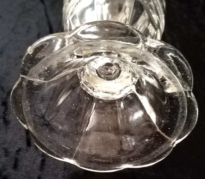 Clear Glass Pressed Vase 22.5cm high
