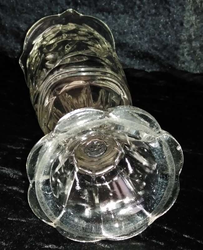 Clear Glass Pressed Vase 22.5cm high