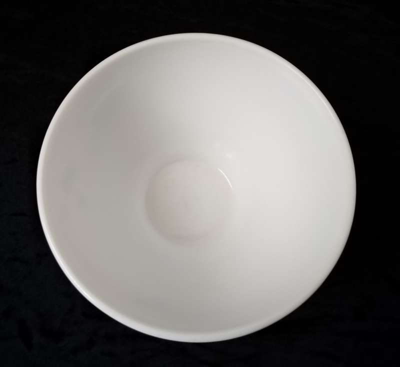 Arcopal White milk glass with Blue flower pattern