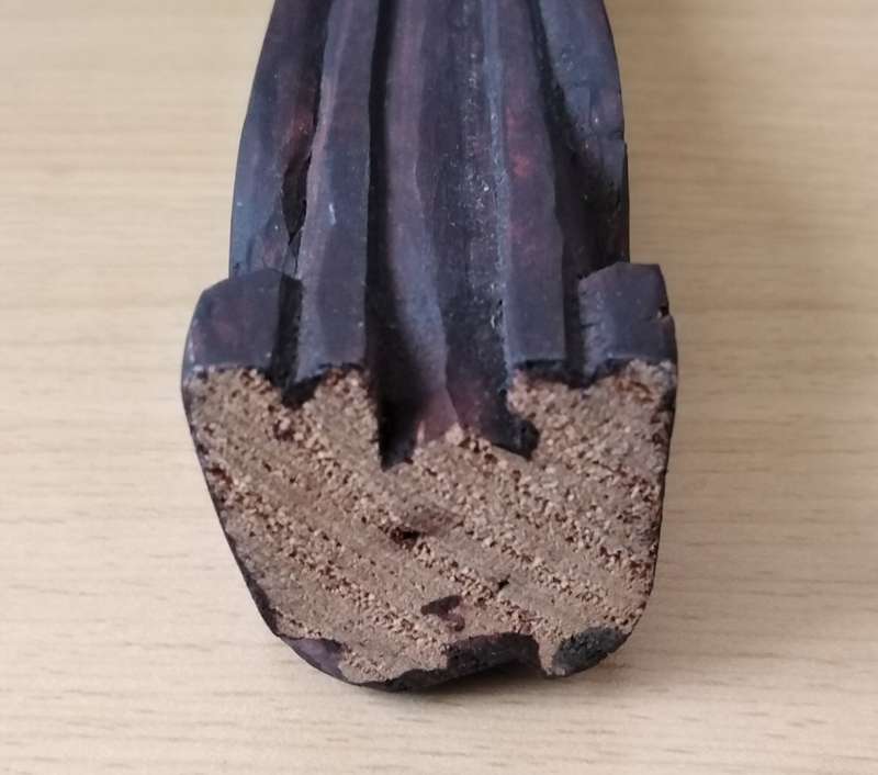 Wood carving of a dog 28cm high