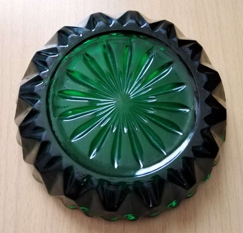 Heavy Green Glass Ashtray