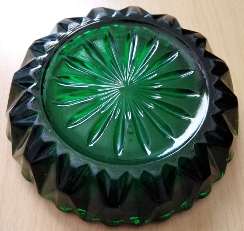 Heavy Green Glass Ashtray