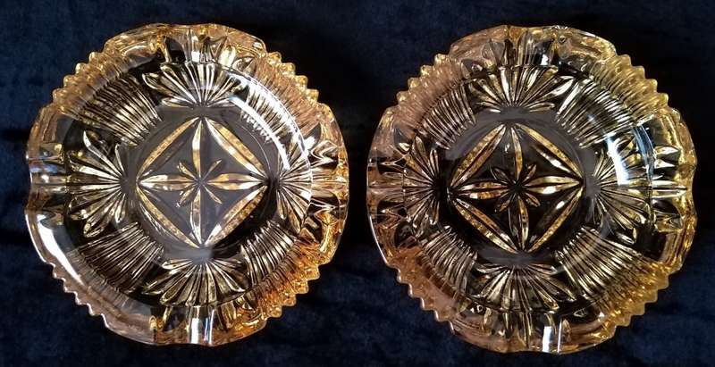 Pair of yellow Ashtrays