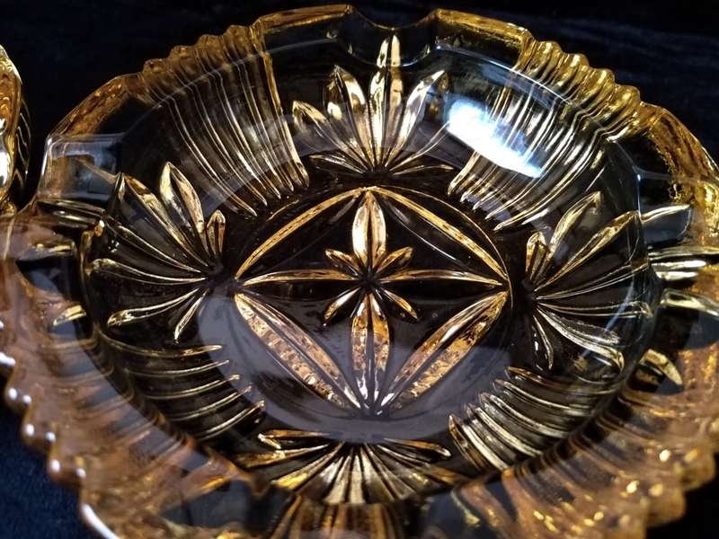 Pair of yellow Ashtrays