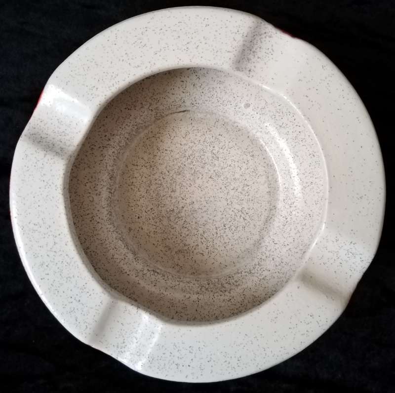 West German Ashtray Red and black