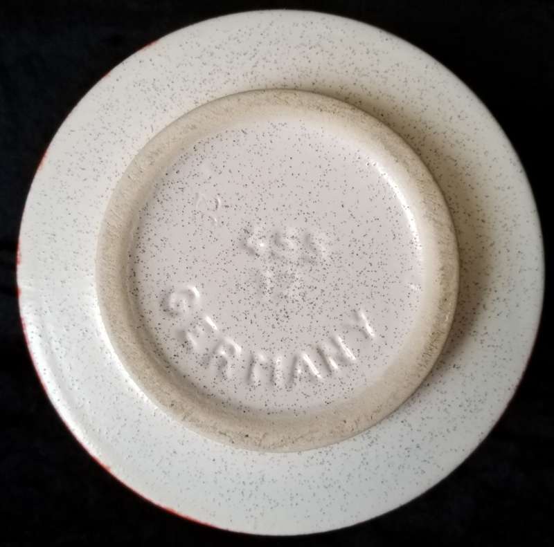 West German Ashtray Red and black