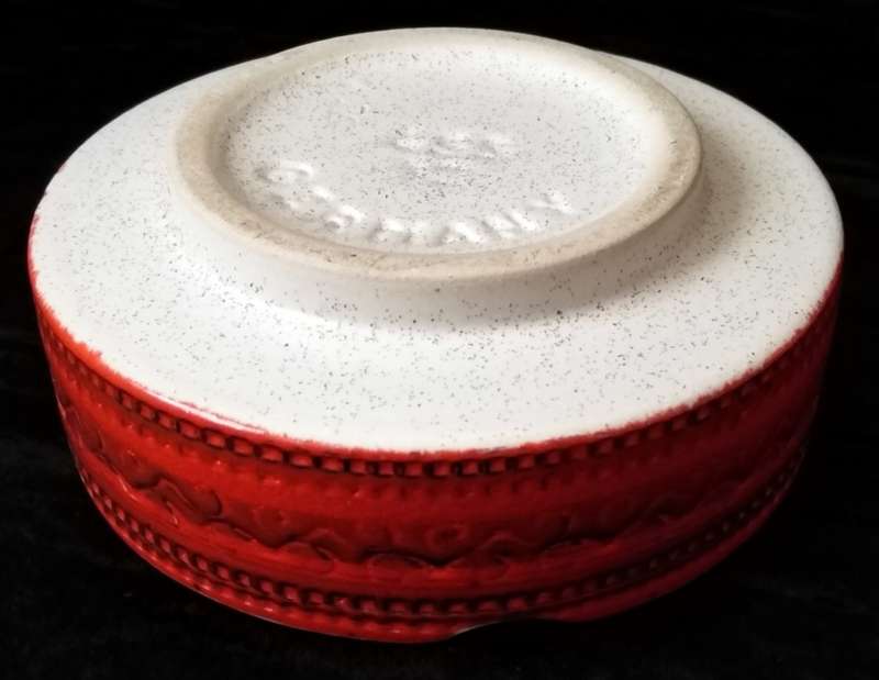 West German Ashtray Red and black