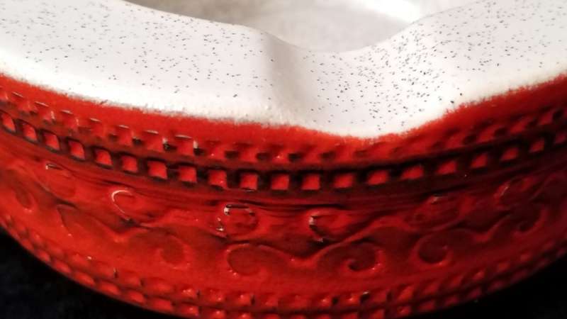 West German Ashtray Red and black