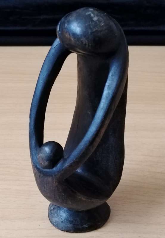 Wood carving of Mother and Child 14cm High