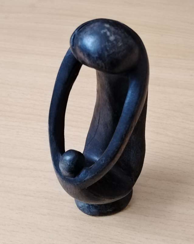 Wood carving of Mother and Child 14cm High