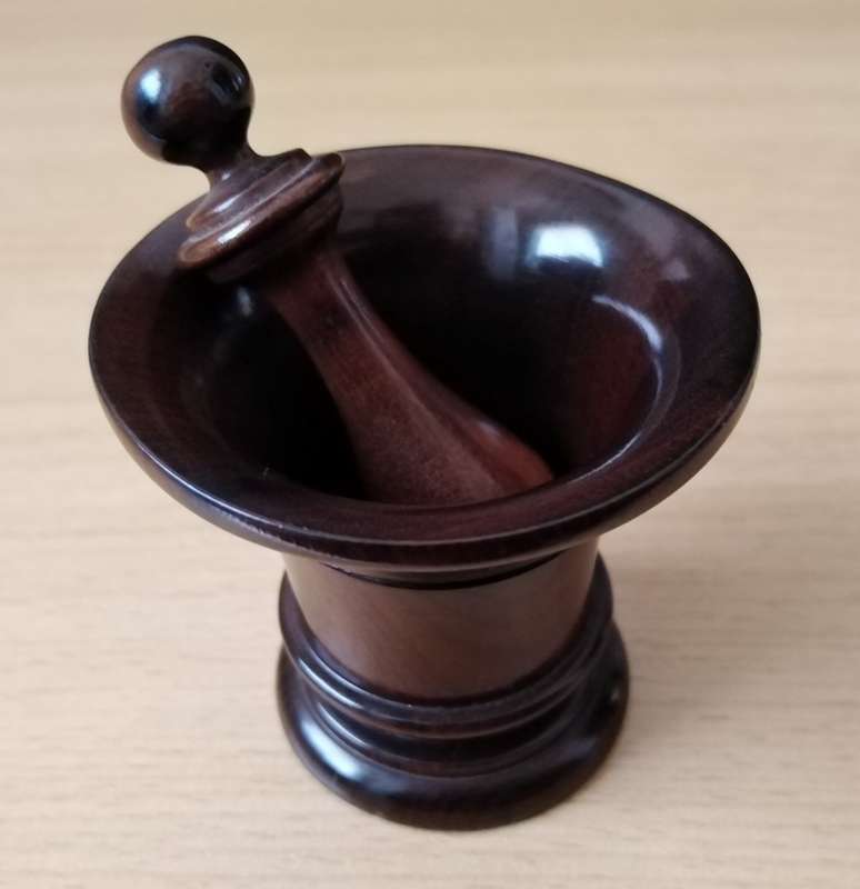 Ornamental Pestle and Mortar, Wood