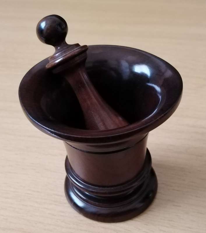 Ornamental Pestle and Mortar, Wood
