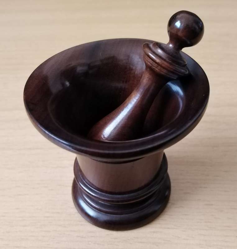 Ornamental Pestle and Mortar, Wood