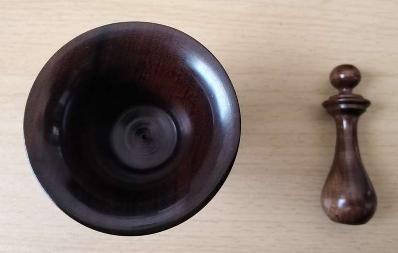 Ornamental Pestle and Mortar, Wood