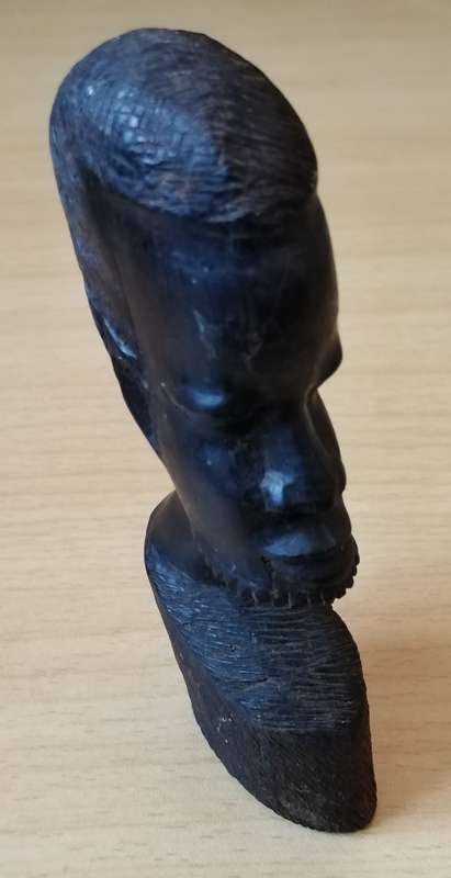 African Man Bust carved from wood.
