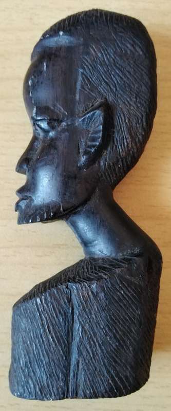 African Man Bust carved from wood.