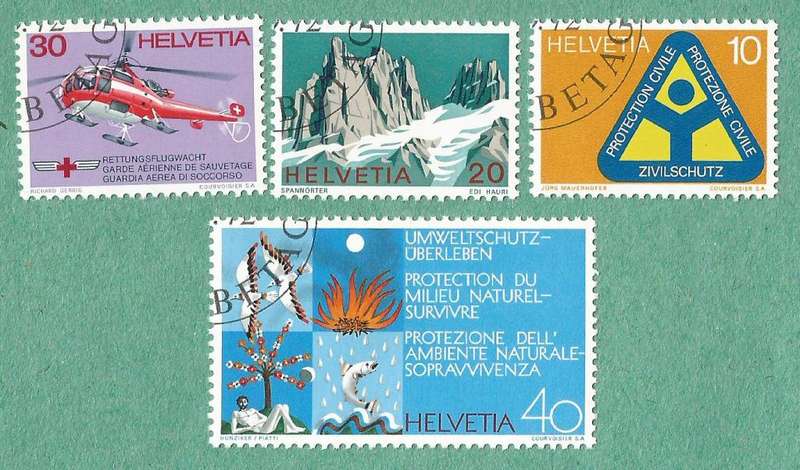 Switzerland Stamp Used 1972 Civil Defense - Swiss Alps - Rescue - Environmental Protection