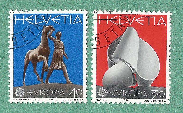 Switzerland Stamp Used 1974 Europa Sculptures