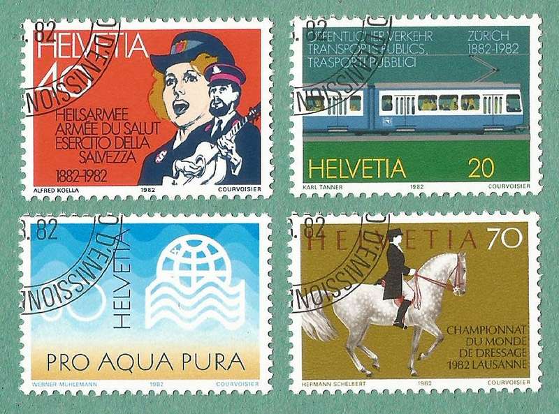 Switzerland Used 1982 Anniversaries and International Water Quality Association