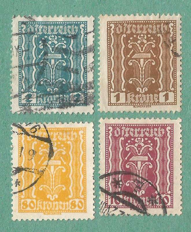 Austria Used 1922 -1924 The Republic of Austria `Wheat`